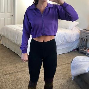 Cropped Purple Encewear Gym sweatshirt